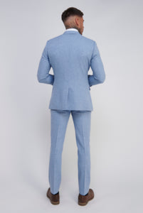 RALPH Light Blue Wool Tweed Suit Jacket