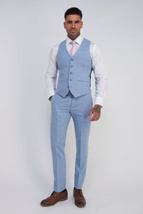 RALPH Light Blue Wool Tweed Suit Trousers