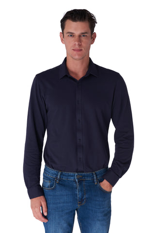 EZRA Navy Cotton Pique