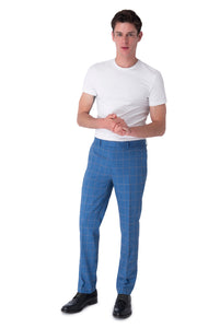Trousers of WILLIAM Blue Check Double Breasted Suit