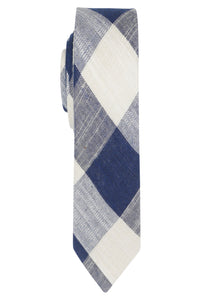 Blue & White Check Tie