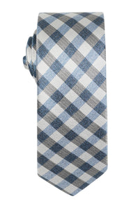 Blue Gingham Check Tie